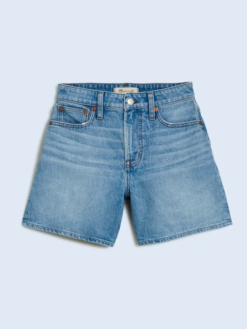 Madewell The Perfect Mid-Length Jean Shorts 24 High Rise 5” Inseam Denim